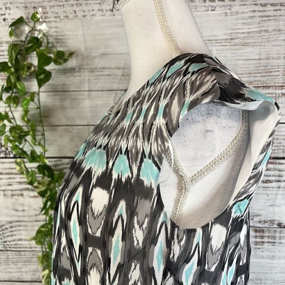 Robbie Bee Dress size 8 Blue Gray Sheer Straight Above Knee Wedding Guest Dinner - Picture 12 of 16